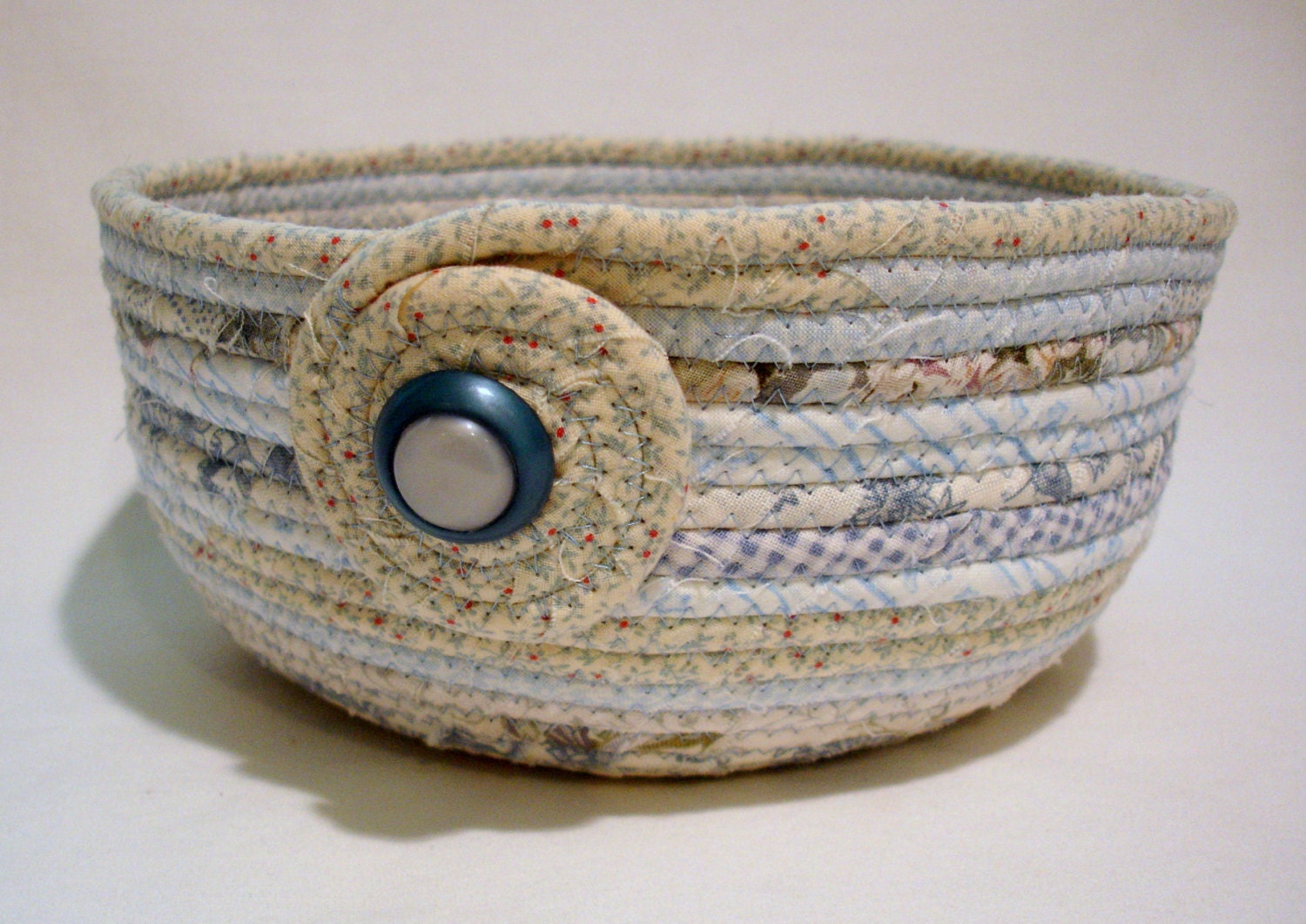 Coiled Fabric Bowl Baby Blue Coiled Fabric Basket