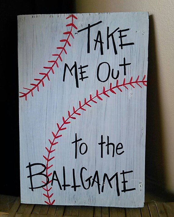 Items Similar To Hand Painted Wooden Baseball Sign 