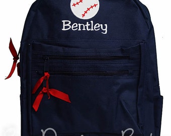 Boys Backpack, Baseball Backpack, Custom Boy's Backpack Monogrammed, Choose Your Own Colors, Personalized Backpack