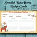 Personalized Swedish Recipe Cards - (24) 4" x 6" or 3" x 5" - Dala Horse Recipe Card