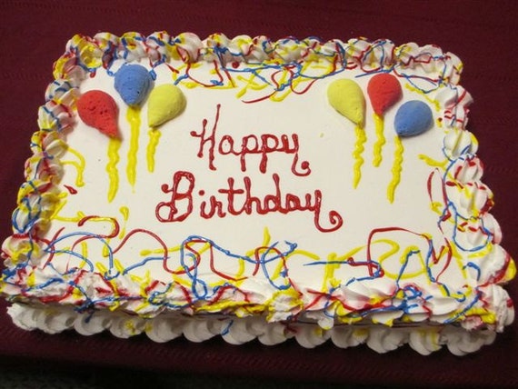 Items similar to Fake Cake Balloons Sheet Cake Happy Birthday Fake Food ...