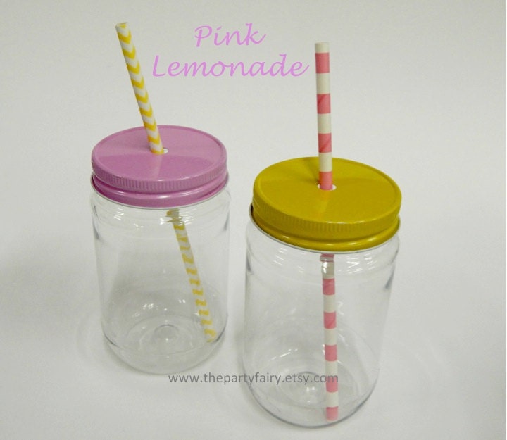 Mason Jar 10 Lemonade Stand Plastic Mason Jars & by ThePartyFairy