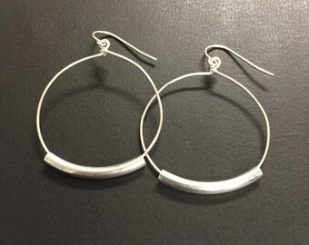 Hoop Earrings - 1 1/4 Inch Sterling Silver Hoop Earrings - Joanna Gaines Inspired Earrings - Mixed Metal Earrings
