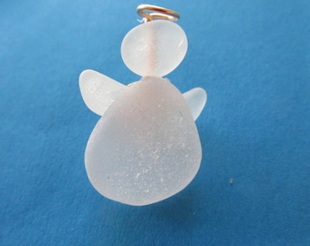 Angel Brooch, Beach Glass Pin Jewelry, Sea Glass Brooch, Scarf Pin