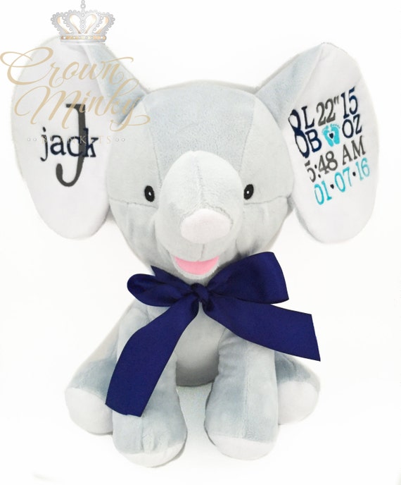 small blue elephant stuffed animal