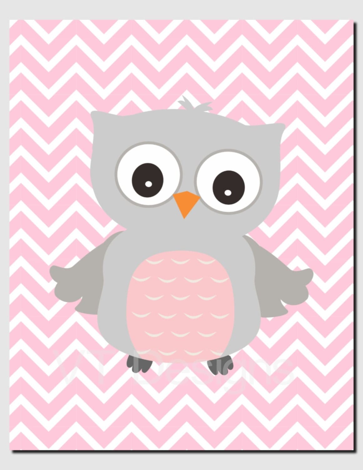 Pink and Gray Nursery Art Owl Wall Art Baby Girl Nursery