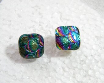 POST EARRINGS fused dichroic glass (SYF18)
