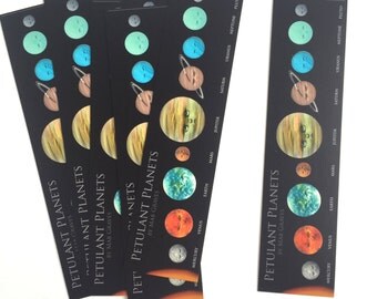 Petulant Planets space Bookmark book mark - by Mab Graves -