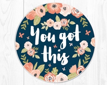 mouse pad coworker gift for coworker Office Supplies Office Decor Employee Gift floral mousepad You Got This Office Desk Accessories