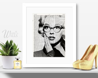 MARILYN MONROE ART - Vintage Dictionary Art Print, Marilyn Monroe Poster, Wall Art, Home Decor, Marilyn Monroe Photo, Marilyn Portrait