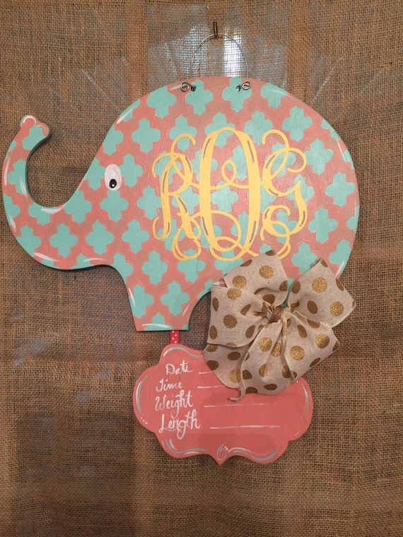 Baby Elephant Nursery/Hospital Door Hanger by craftigirlcreations
