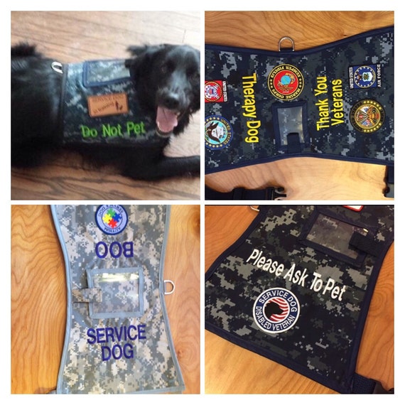 Custom Military print Service Dog Vest Made in by CustomDogJacket