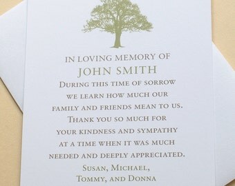 personalized sympathy thank you cards