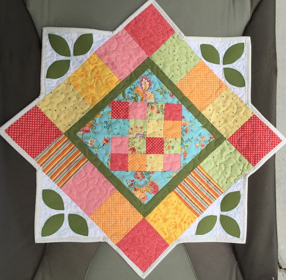 Table Runner Summer Colors Quilted and Appliqued