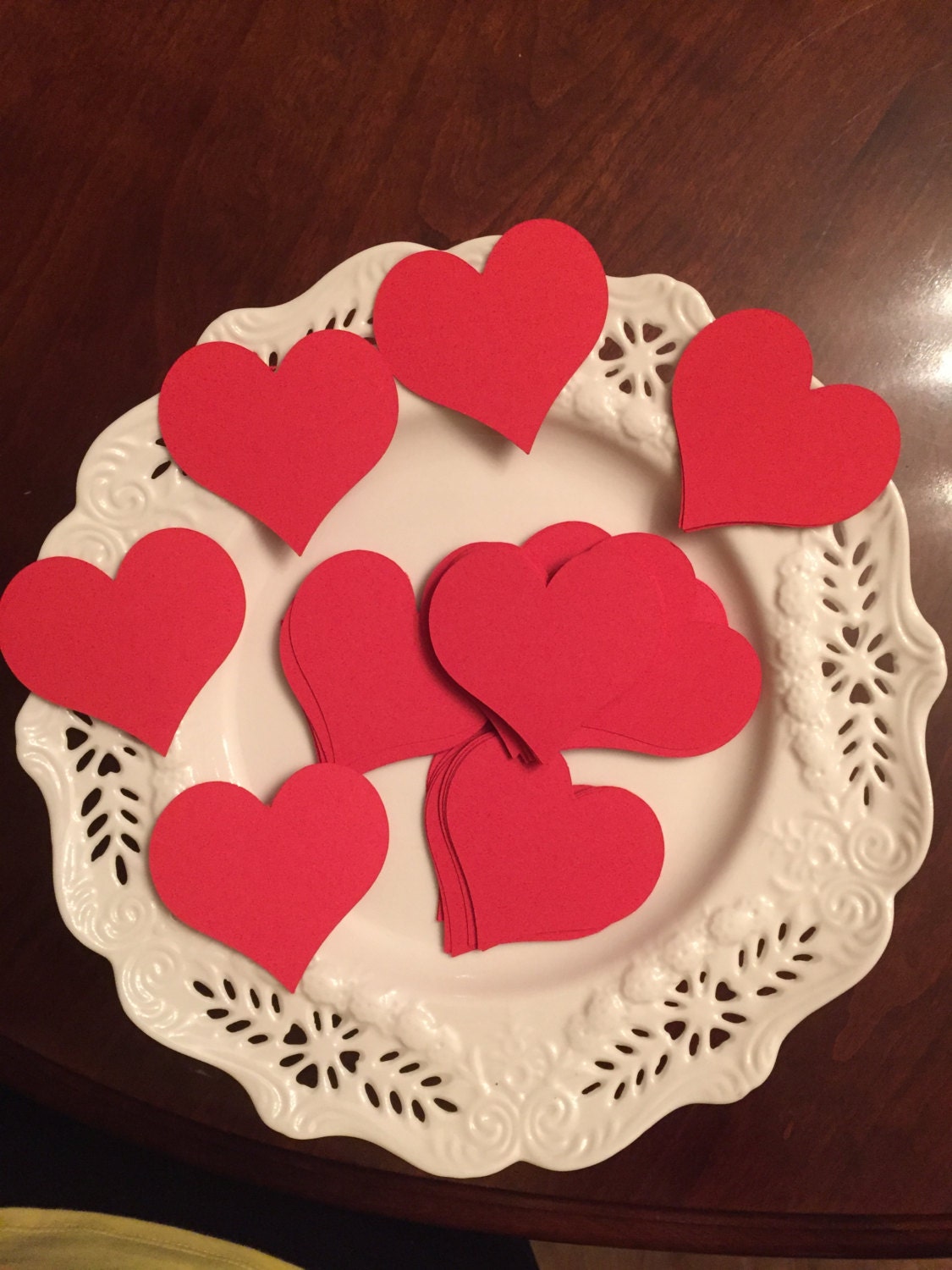50 Die cut cricut hearts/card stock/valentines /February 14