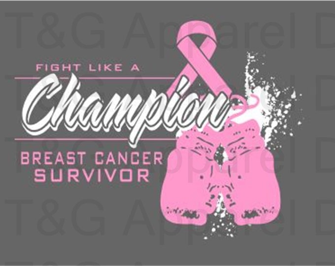 Breast Cancer Awareness Survivor T-Shirt Sizes XS-4XL - Fight Like a Champion