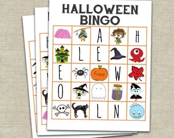 Halloween Bingo Game Printable, classroom printable, Halloween school printable, printable games, classroom party, bingo