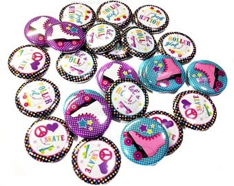 Roller Skate, 1" Buttons, Roller Skate Parties, Roller Skating Party, Roller Skate Pinback, Roller Skate Flatbacks, Roller Skate Party Favor