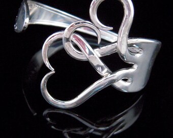 Silver Fork Bracelet in Original Intertwining Hearts Design