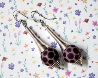 Purple Polka Dot Earrings (2337)