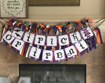 Halloween Party Banner Set - Halloween Trick or Treat Banner - Halloween Party Decor - Halloween Mantle Decorations - Halloween Banner