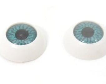 5 pairs Blue round plastic doll eyes DIY, glue on , 22mm - last pack