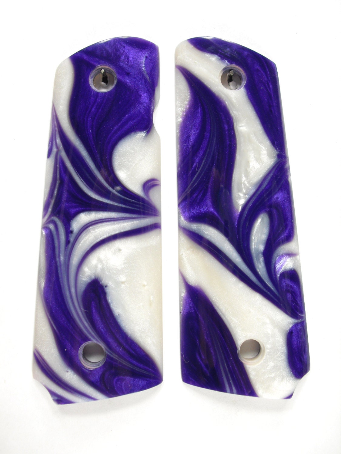 Purple & White Pearl 1911 Grips Full Size by Furnitureyourway