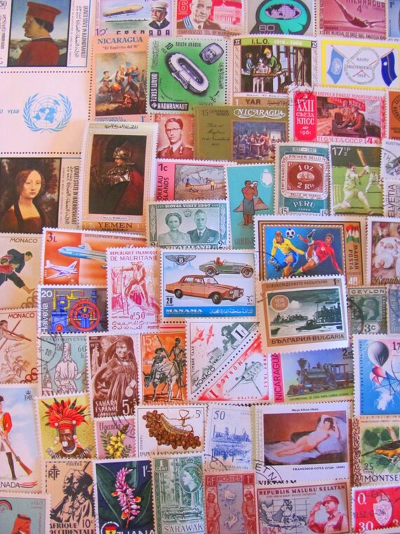 It's A Small World 100 Vintage Postage Stamps International European EU ...