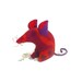 A Retro Mouse ? A Vintage Mouse ? THIS Mouse in Heals 60s fabric, Red and Purple