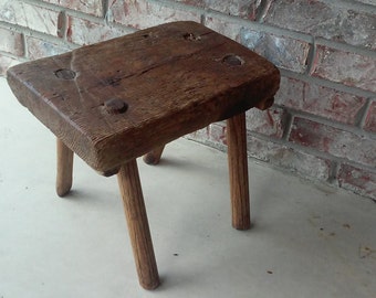 Milk Stool - Primitive Vintage Antique Stool