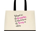 Hairstylist Gift Tote Bag with Quote, "Blessed are the hairstylists for they bring out the beauty in others."
