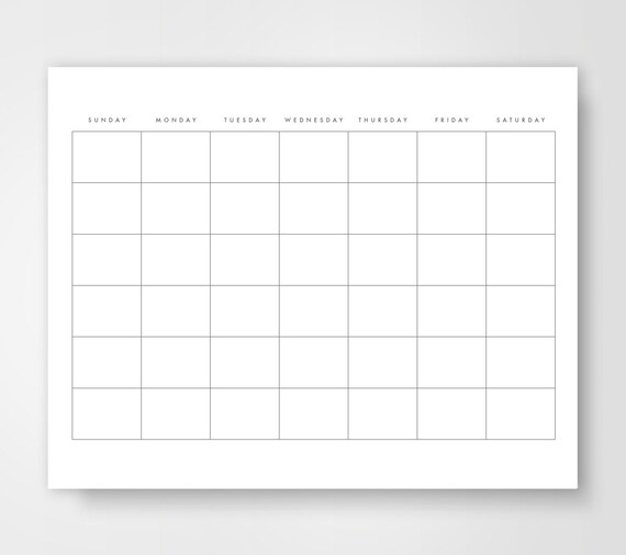 Items Similar To Blank Calendar Calendar Printable