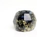 midnight size 7 soft faceted eco resin ring with suspended gold leaf