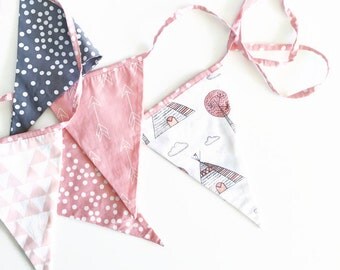 Bunting flags- little teepee pink