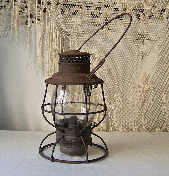 Vintage Railroad Oil Lantern Pennsylvania Lines by CynthiasAttic