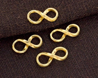 4 of 925 Karen Hill Tribe 24k Gold Vermeil Style Infinity Links, Connectors 7x14.5 mm. :vm0766