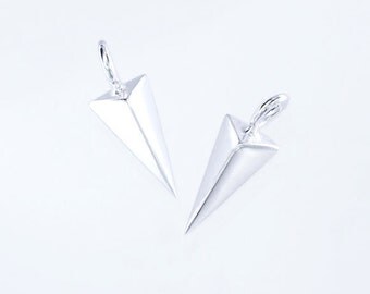 2 of 925 Sterling Silver Triangle Charms 5x10mm. :tm0140