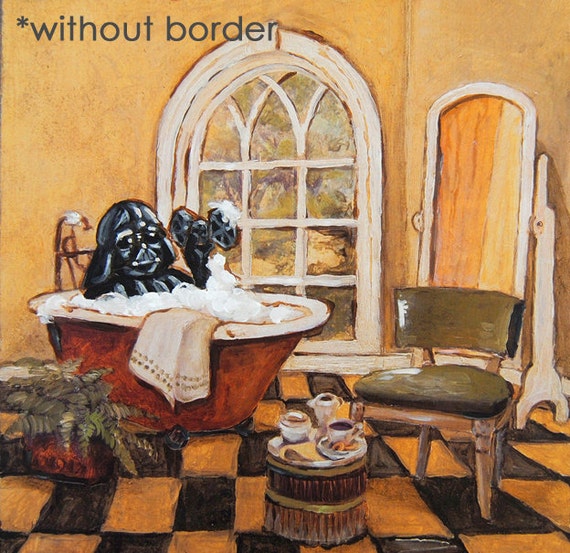 Star Wars Poster Darth Vader Bath Time 8x8 Star Wars Art