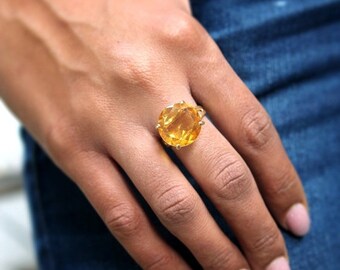 SUMMER SALE - Citrine ring,November birthstone ring,gold ring,gemstone ring,Citrine jewelry,cocktail ring,statement ring