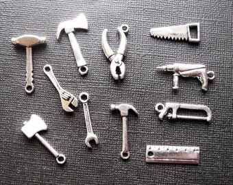 Tool Charms in Silver Tone - Set of 11 - C2317