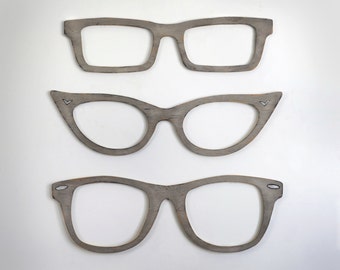 Eyeglasses Wall Decor Cats Eye Glasses, Wayfarer, Square Glasses Optometry Wall Art Optical Shop Art