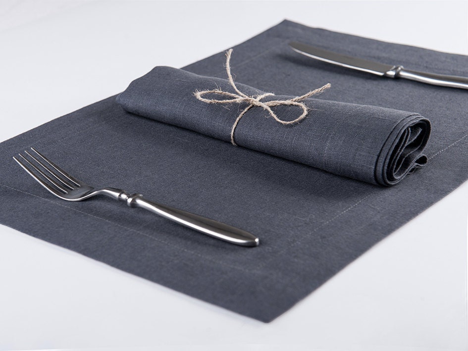 Cloth napkin or placemat set of six Pure linen placemats