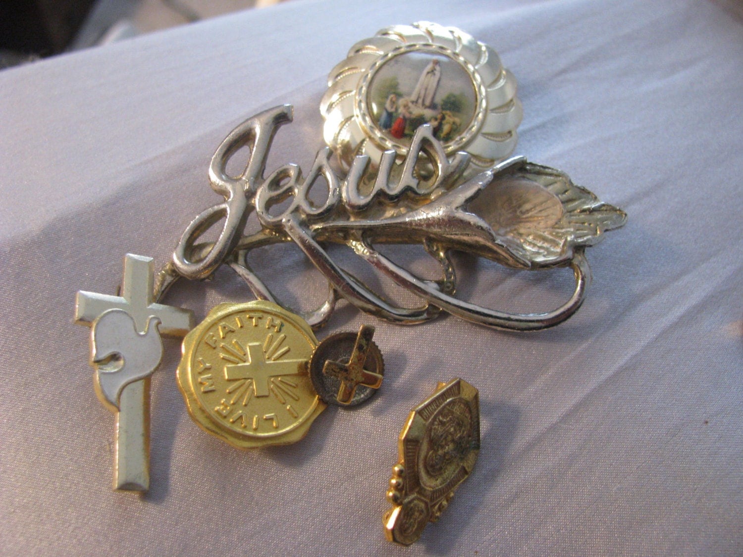 Very Nice Lot Of Christian Catholic VINTAGE Pins Including Signed ...