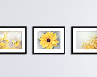 Yellow Flower Wall Art yellow gray wall art | etsy Yellow Flower Wall Art yellow gray wall art | etsy