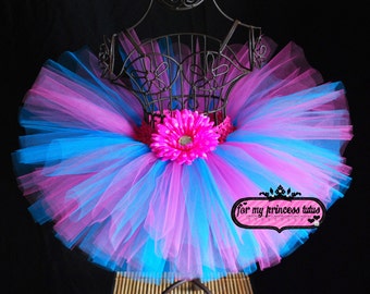 Trolls tutu, poppy tutu, trolls birthday outfit, trolls costume, Cotton Candy Tutu, turquoise and pink tutu, candy tutu, trolls outfit