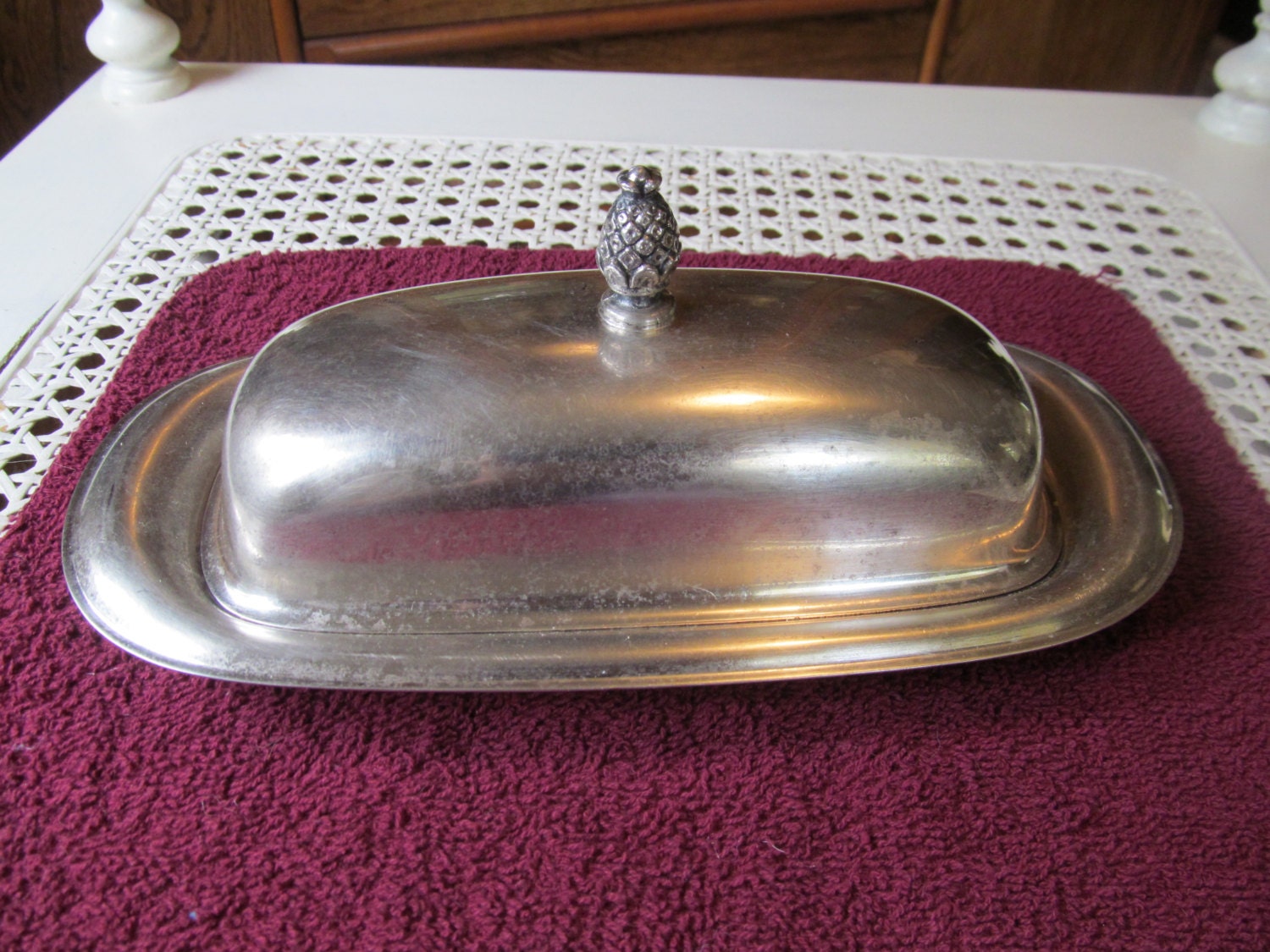 Vintage silver plated butter dish free shipping to by UnicornGems