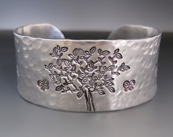 The Giving Tree Silver Cuff Bracelet / Shel Silverstein / Sit Down and Rest / Hand Stamped Cuff / Mother's Day Gift / Gifts for Her