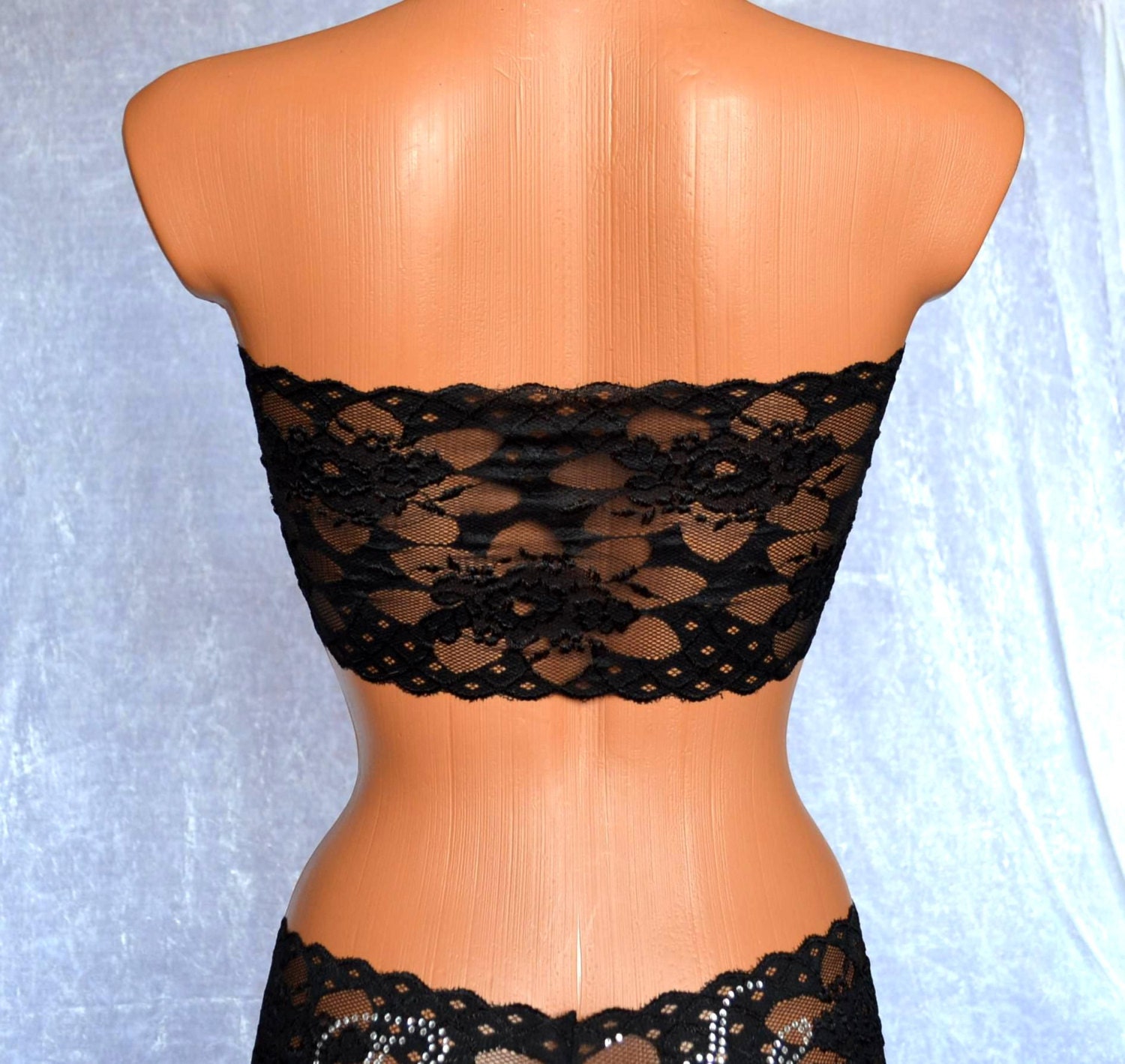 Black Lace Bandeau Black Lace Top Bandeau Lace Top Bow By Cvetinka 4118