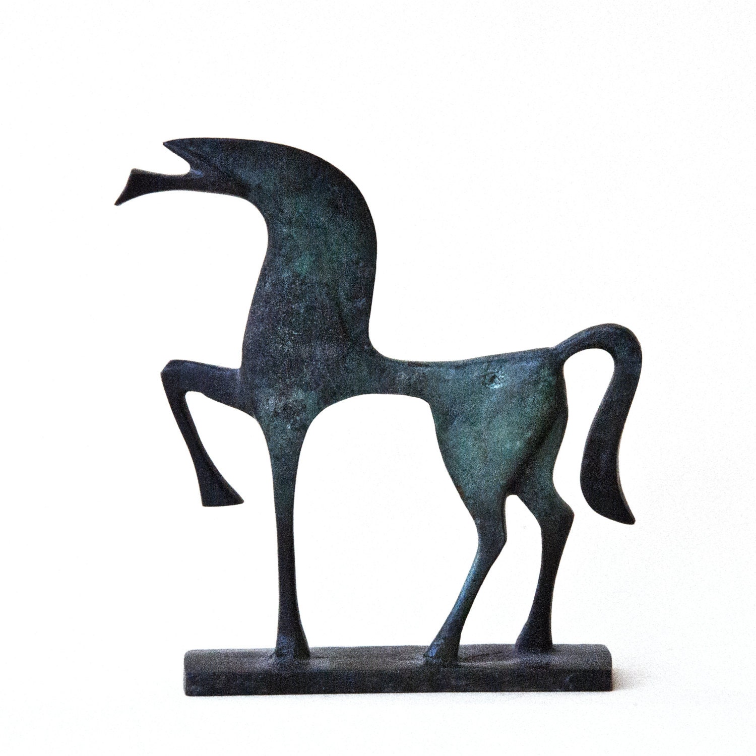 Bronze Metal Horse - Ancient Greek Geometric Art