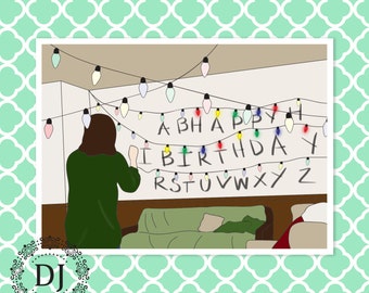 Stranger Things Birthday Card